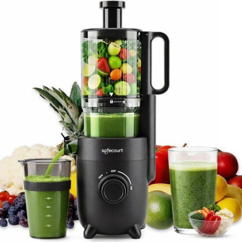 Safecourt Kitchen Slow Juicer - krachtige motor [Pre-cutter & Cold-press technologie] - eenvoudige