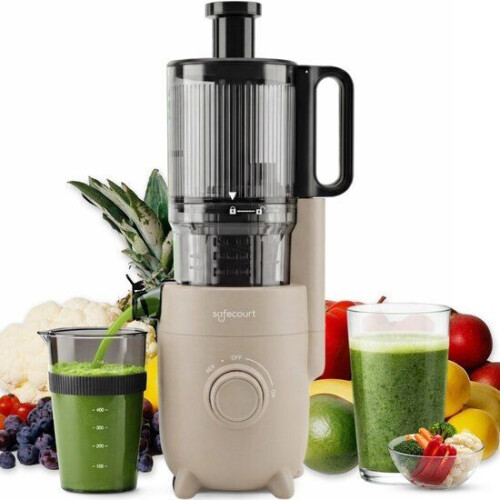 Safecourt Kitchen Slow Juicer - krachtige motor [Pre-cutter & Cold-press technologie] - eenvoudige