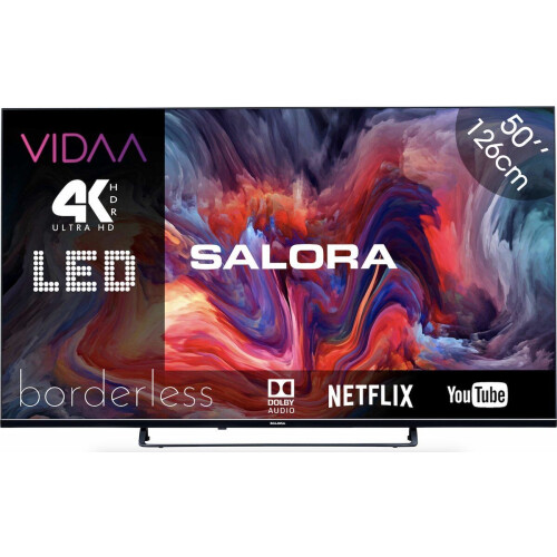 Salora FOD50UV - 50 Inch - Smart TV - 4K Ultra HD - 2023 - VIDAA - Smart tv 50 inch Tweedehands