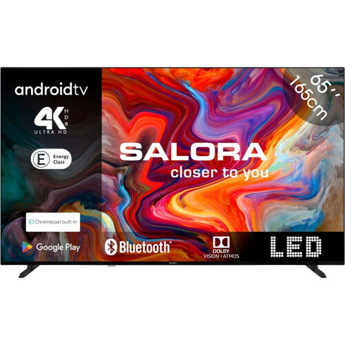 Salora SMART65TV - 65 Inch Smart TV - 4K Ultra HD - Android TV met Chromecast - Dolby Audio Tweedehands