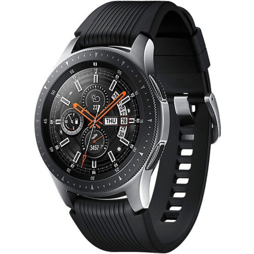 Samsung Galaxy Watch 46 mm zilver met siliconenarmband - wifi + 4G - zwart