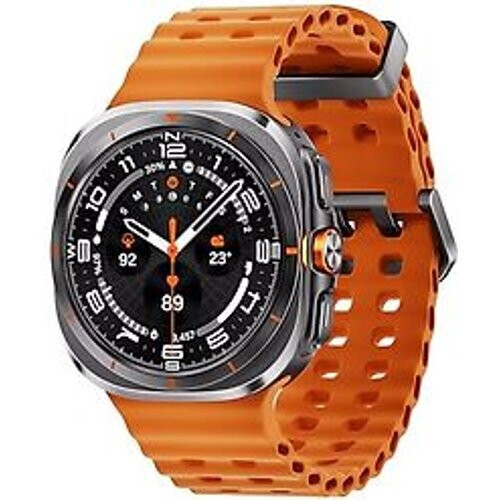 Samsung Galaxy Watch Ultra (2025) 47 mm kast van titanium op titanium gray Marine Band orange [wifi + cellular] Tweedehands