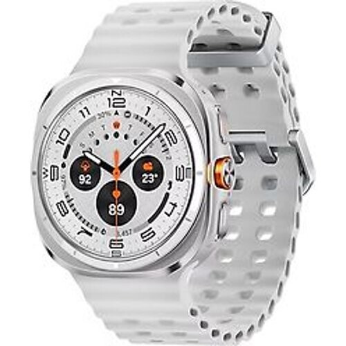 Samsung Galaxy Watch Ultra (2025) 47 mm kast van titanium op titanium white Marine Band white [wifi + cellular] Tweedehands