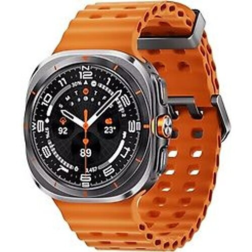 Samsung Galaxy Watch Ultra 47 mm kast van titanium op titanium gray Marine Band orange [wifi + cellular] Tweedehands