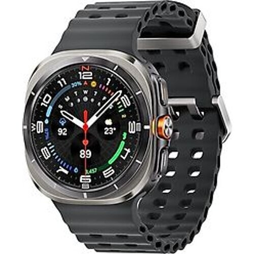 Samsung Galaxy Watch Ultra 47 mm kast van titanium op titanium silver Marine Band dark gray [wifi + cellular] Tweedehands
