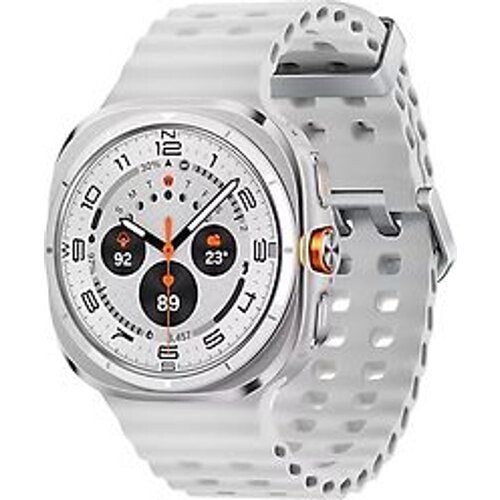 Samsung Galaxy Watch Ultra 47 mm kast van titanium op titanium white Marine Band white [wifi + cellular] Tweedehands