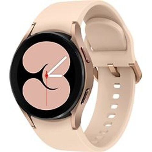 Samsung Galaxy Watch4 40 mm aluminium kast pink gold op siliconen bandje pink gold [wifi] Tweedehands