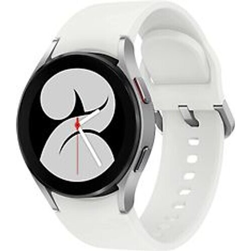 Samsung Galaxy Watch4 40 mm aluminium kast zilver op siliconen bandje wit [wifi] Tweedehands