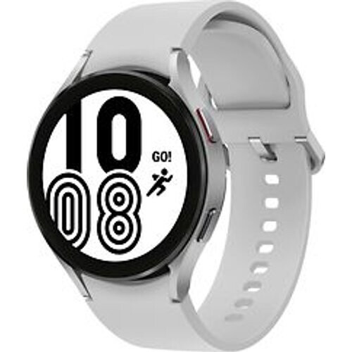 Samsung Galaxy Watch4 44 mm aluminium kast zilver op siliconen bandje zilver [wifi] Tweedehands