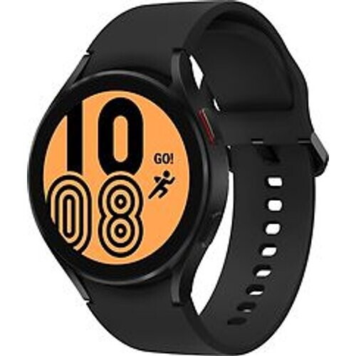 Samsung Galaxy Watch4 44 mm aluminium kast zwart op siliconen bandje zwart [wifi] Tweedehands
