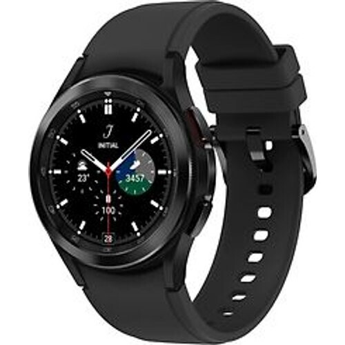 Samsung Galaxy Watch4 Classic 42 mm roestvrij stalen kast zwart op siliconen bandje zwart [wifi] Tweedehands