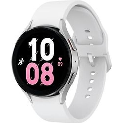 Samsung Galaxy Watch5 44 mm horlogekast van Grey Aluminium op White Sport Band S/M [Wi-Fi + 4G] Tweedehands