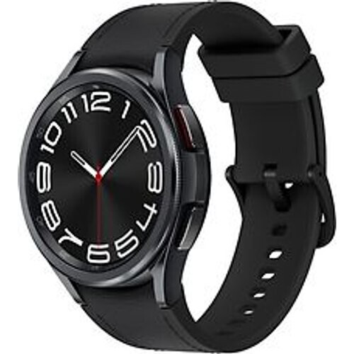 Samsung Galaxy Watch6 Classic 43 mm roestvrij staal kast black op leren bandje S/M graphite [wifi] Tweedehands