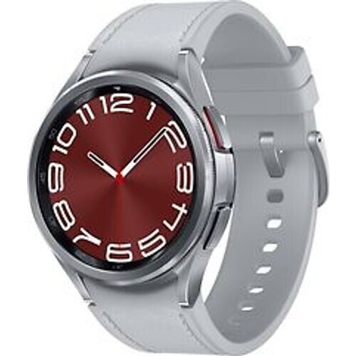 Samsung Galaxy Watch6 Classic 43 mm roestvrij staal kast silver op leren bandje S/M silver [wifi]