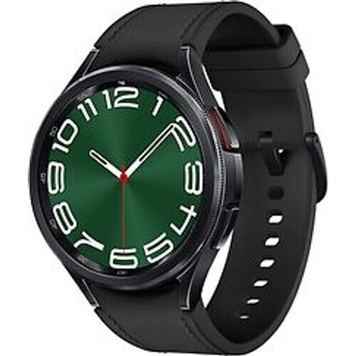 Samsung Galaxy Watch6 Classic 47 mm roestvrij staal kast black op leren bandje S/M graphite [wifi] Tweedehands