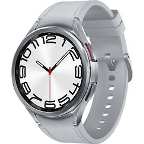 Samsung Galaxy Watch6 Classic 47 mm roestvrij staal kast silver op leren bandje S/M silver [wifi + 4G] Tweedehands