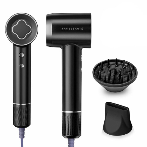 Sansbeauté® EssentiaPRO Föhn - Haardroger met Diffuser - 2000W 110.000RPM - 3 Opzetstukken - Coolshot - Zwart Tweedehands