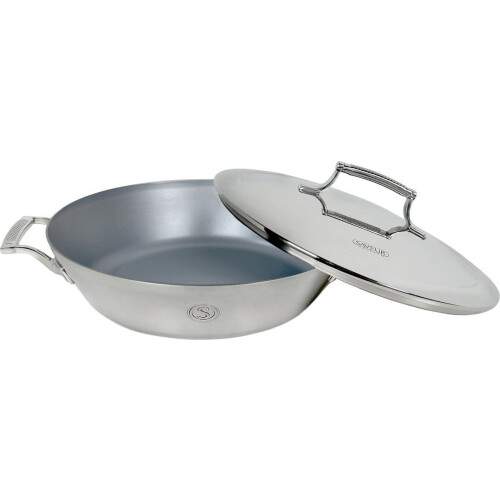 Saveur Selects Voyage - Hapjespan 30 cm - Tri-ply RVS - Antikleef - Met deksel - Vaatwasserbestendig - Ovenbestendig tot 260°C - Geschikt voor alle warmtebronnen