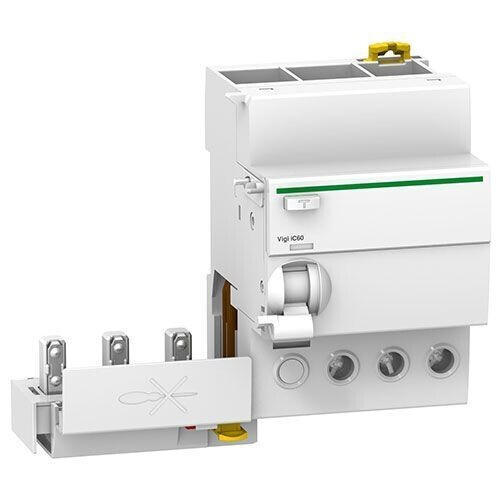 Schneider Acti9 Vigi iC60 - Differentieelblok 3P 63A 30mA Type AC 400/415V - Grijs 91x63x73,5mm