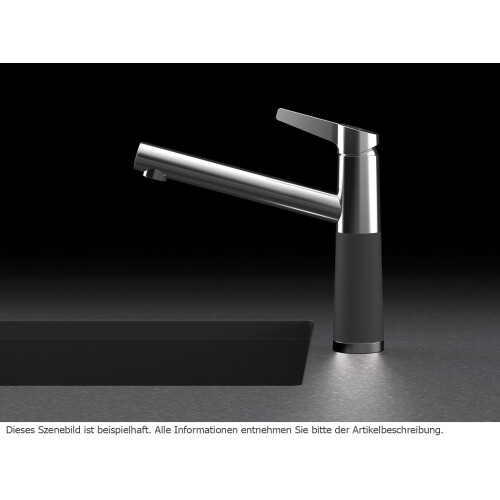 SCHOCK SC-510 - Keukenkraan - lagedrukarmatuur CRISTADUR met vaste uitloop - zwart