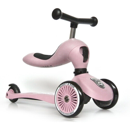 Scoot and Ride Highwaykick 1 - Loopfiets en step - Kantelbeveiliging - Roze