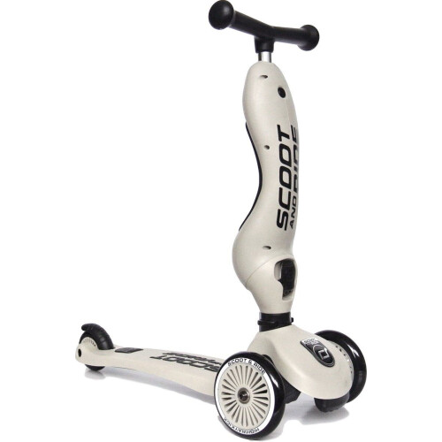 Scoot and Ride Highwaykick 1 - Step en loopfiets - Kantelbeveiliging - Wit Tweedehands
