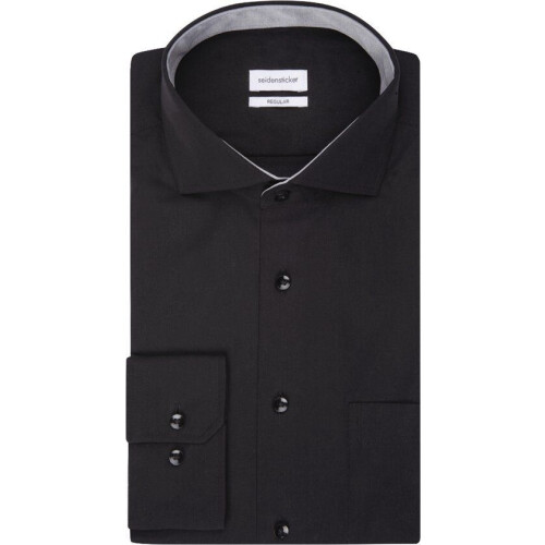 Seidensticker Shirt dress ml 5 - Lange mouw - Klassieke kraag - Zwart