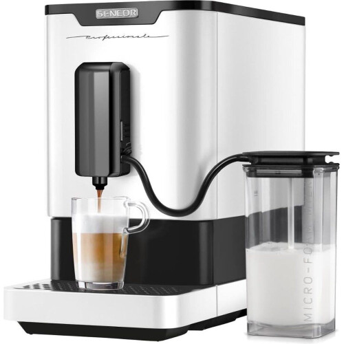 SENCOR Automatische Espressomachine - 19 Bar - Melkopschuimer - Koffiebonenmolen