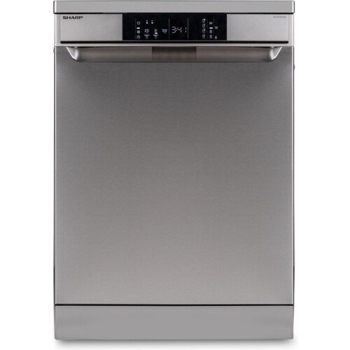 Sharp QWNA1DF45EIEU - Vrijstaande vaatwasser - 15 couverts - 45 dB - RVS deur