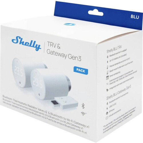 Shelly Blu TRV - Radiatorthermostaat - Bluetooth Low Energy WiFi - (2 stuks)