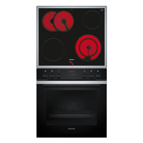 Siemens PQ212KA10 - Inbouw oven- en kookplaat set - 71L pyrolyse 3D-hetelucht - Zilver