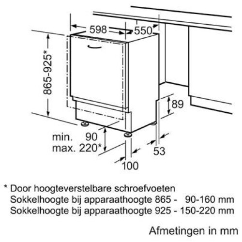 Siemens Sx65m031eu - Inbouw Vaatwasser - 60 Cm - 13 Couverts - Variospeed - 46 Db | Tweedehands (Refurbished)