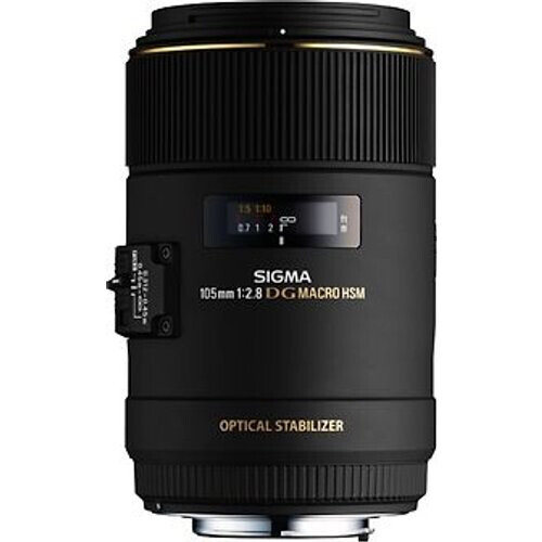 Sigma 105 mm F2.8 DG EX HSM OS Macro 62 mm filter (geschikt voor Canon EF) zwart Tweedehands