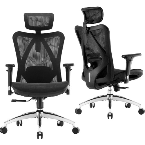SIHOO M57 - Ergonomische Bureaustoel - Verstelbare Lendensteun 3D Armleuning - Zwart Tweedehands