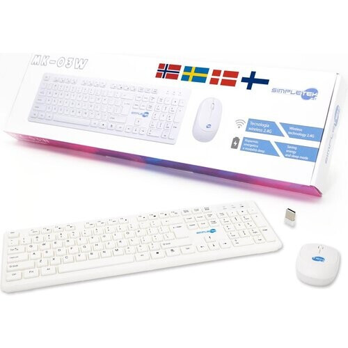 Simpletek Toetsenbord QWERTY Noord Draadloos M&K NORDICA SWE NO DK FI Kit Mouse and Keyboard Tweedehands