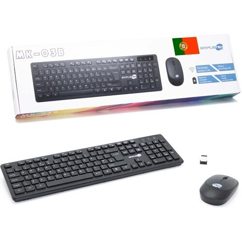 Simpletek Toetsenbord QWERTY Portugees Draadloos M&K PORTOGALLO Kit Mouse and Keyboard Tweedehands