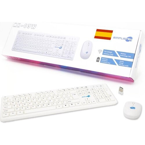 Simpletek Toetsenbord QWERTY Spaans Draadloos M&K SPAGNOLA Kit Mouse and Keyboard Tweedehands