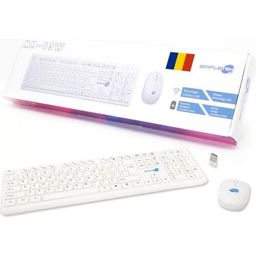 Simpletek Toetsenbord QWERTZ Roemeens Draadloos M&K RUMENO Kit Mouse and Keyboard Tweedehands