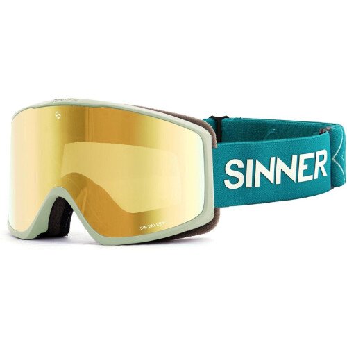 Sinner Sin Valley S Skibril - Groen + GRATIS EXTRA LENS | Categorie 3