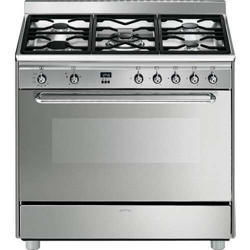 Smeg SNL90MFX7 - Fornuis 90 cm - Wokbrander - Roestvrijstaal Tweedehands