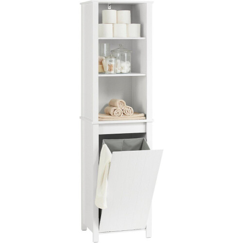 SoBuy BZR102-W - Badkamerkast - Witte Hoge Kolomkast met 3 Planken - 45 x 35 x 171 cm Tweedehands