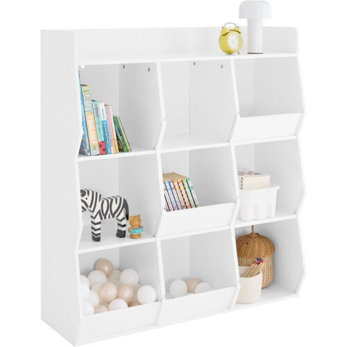 SoBuy Boekenkast voor kinderen, speelgoed, kinderen, met 9 vakken, meubels, opslag, speelgoed, rek,