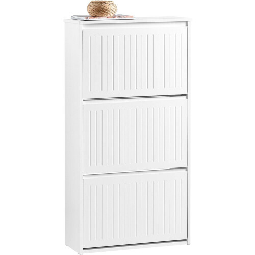 SoBuy FSR165-H-W - Schoenenkast - 3 Flappen - Wit