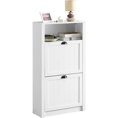 SoBuy FSR87-K-W - Schoenenkast - 2 Kleppen - Wit