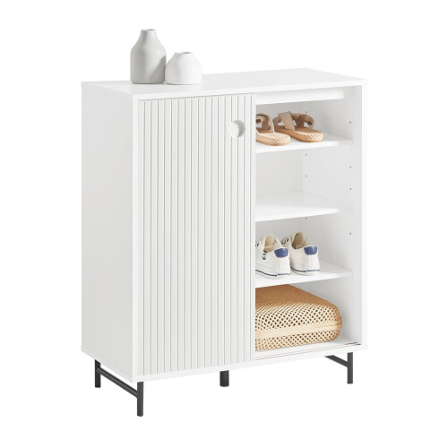 SoBuy FSB62-W - Buffetkast - Schuifdeuren wielen - Wit