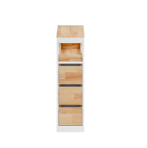 SoBuy Slim Badkamerkast– Smalle Opbergkast met 3 Lades – Ruimtebesparend – 65x23x82 cm