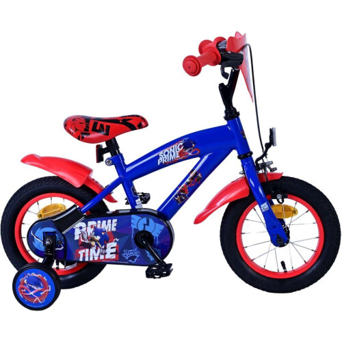 Sonic Prime - Kinderfiets - 12 inch - Handrem - Blauw Rood