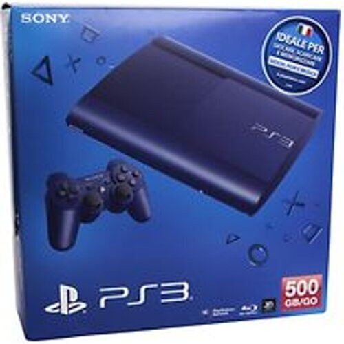 Sony PlayStation 3 super slim 500 GB [incl. draadloze controller] blauw Tweedehands