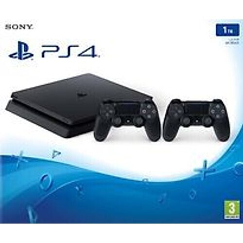 Sony Playstation 4 slim 1 TB [incl. 2 draadloze controllers] zwart Tweedehands