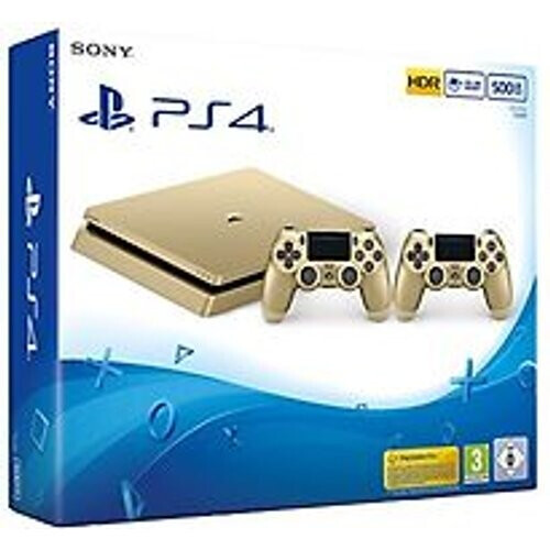 Sony PlayStation 4 slim 500 GB [incl. 2 draadloze controllers] goud Tweedehands